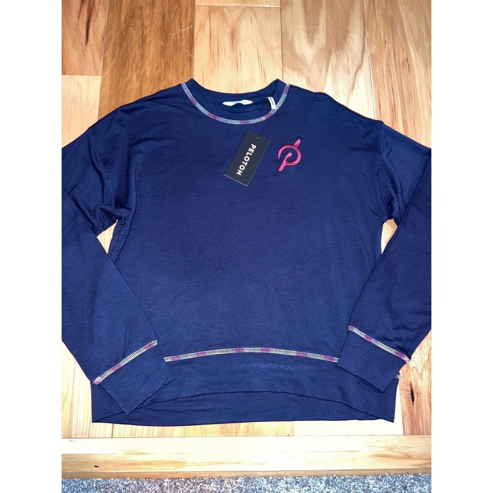 NWT $68 Peloton navy sweatshirt pullover size small